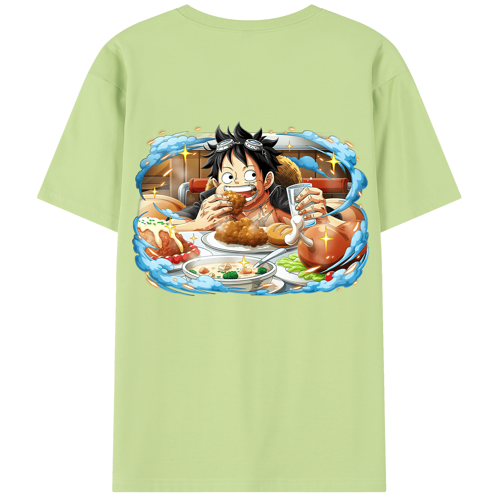 ワンピース モンキー・D・ルフィ ONE PIECE Monkey D. Luffy 綿100％半袖Tシャツ（背面プリント）